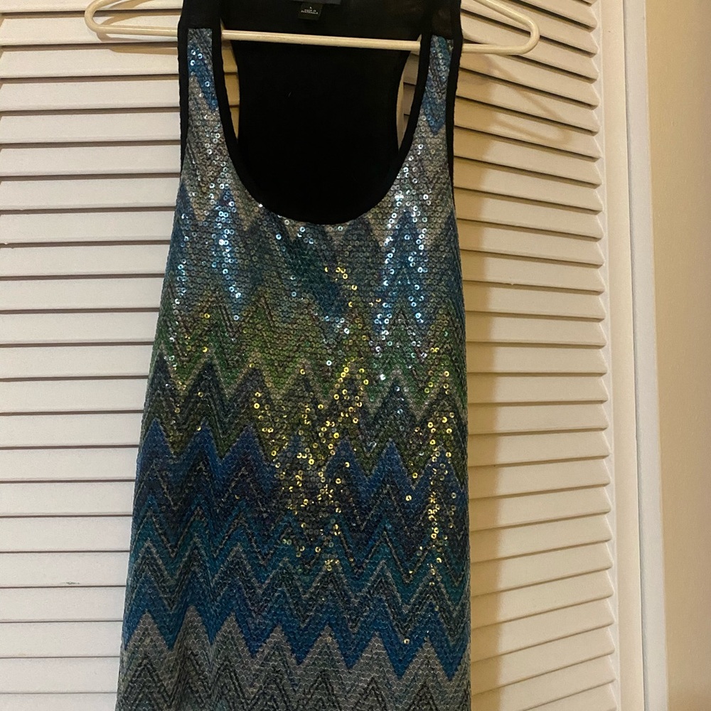 Chevron Pattern, Sequin Tank Top